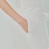 Modern Wrap Linen Trousers in White