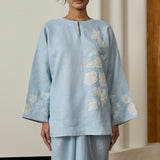 Eloise Linen Kedah Set in Sky