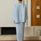 Eloise Linen Kedah Set in Sky