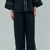 Friday Outline Linen Pants in Black