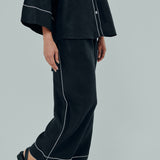 Friday Outline Linen Pants in Black