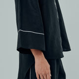 Sculptor Linen Outline Shirt in Black