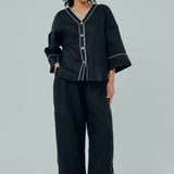 Friday Outline Linen Pants in Black