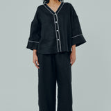 Friday Outline Linen Pants in Black