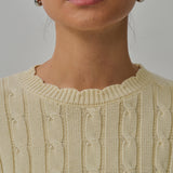 Bridget Chunky Cable-Knit Jumper in Butter