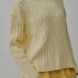 Bridget Chunky Cable-Knit Jumper in Butter