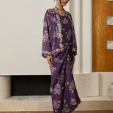 Midsummer Ramie Floral Knot Skirt in Purple