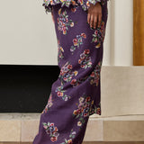 Midsummer Ramie Floral Knot Skirt in Purple