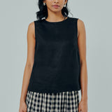 Midtown Linen Top in Black