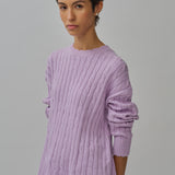 Bridget Chunky Cable-Knit Jumper in Ube