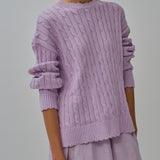 Bridget Chunky Cable-Knit Jumper in Ube