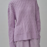Bridget Chunky Cable-Knit Jumper in Ube