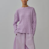 Bridget Chunky Cable-Knit Jumper in Ube
