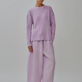 Bridget Chunky Cable-Knit Jumper in Ube