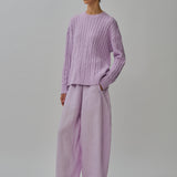 Bridget Chunky Cable-Knit Jumper in Ube