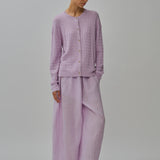 Iris Cable-Knit Cardigan in Ube