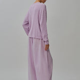 Iris Cable-Knit Cardigan in Ube