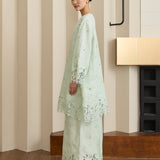 Châtelaine Linen Kurung Set in Mint
