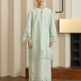 Châtelaine Linen Kurung Set in Mint