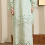 Châtelaine Linen Kurung Set in Mint