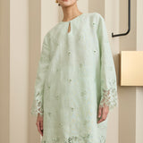 Châtelaine Linen Kurung Set in Mint