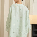 Châtelaine Linen Kurung Set in Mint