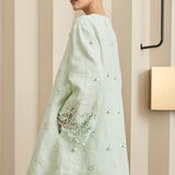 Châtelaine Linen Kurung Set in Mint