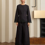 Lennox Poplin Trousers in Noir