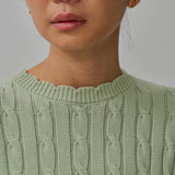 Bridget Chunky Cable-Knit Jumper in Pistachio