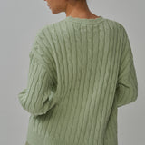 Bridget Chunky Cable-Knit Jumper in Pistachio