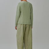 Bridget Chunky Cable-Knit Jumper in Pistachio