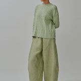 Bridget Chunky Cable-Knit Jumper in Pistachio