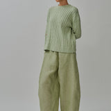 Bridget Chunky Cable-Knit Jumper in Pistachio