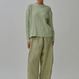 Bridget Chunky Cable-Knit Jumper in Pistachio