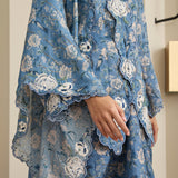 Viola Ramie Selendang in Azure