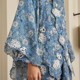 Viola Ramie Selendang in Azure