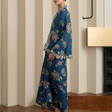 Midsummer 2-Piece Ramie Floral Kebaya Top in Teal