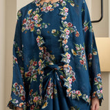 Midsummer 2-Piece Ramie Floral Kebaya Top in Teal