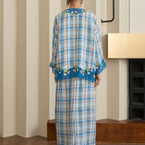 Traditionalist Linen Kedah Set in Bluebell