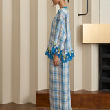 Traditionalist Linen Kedah Set in Bluebell