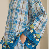 Traditionalist Linen Kedah Set in Bluebell