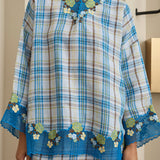 Traditionalist Linen Kedah Set in Bluebell