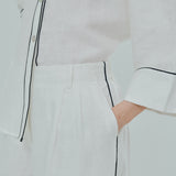 Friday Outline Linen Pants in White