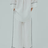 Friday Outline Linen Pants in White
