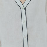 Sculptor Linen Outline Shirt in White