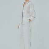 Friday Outline Linen Pants in White