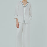 Friday Outline Linen Pants in White