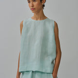Midtown Linen Top in Sea Salt