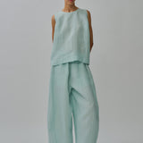 Midtown Linen Top in Sea Salt