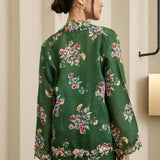 Midsummer 2-Piece Ramie Floral Kebaya Top in Green